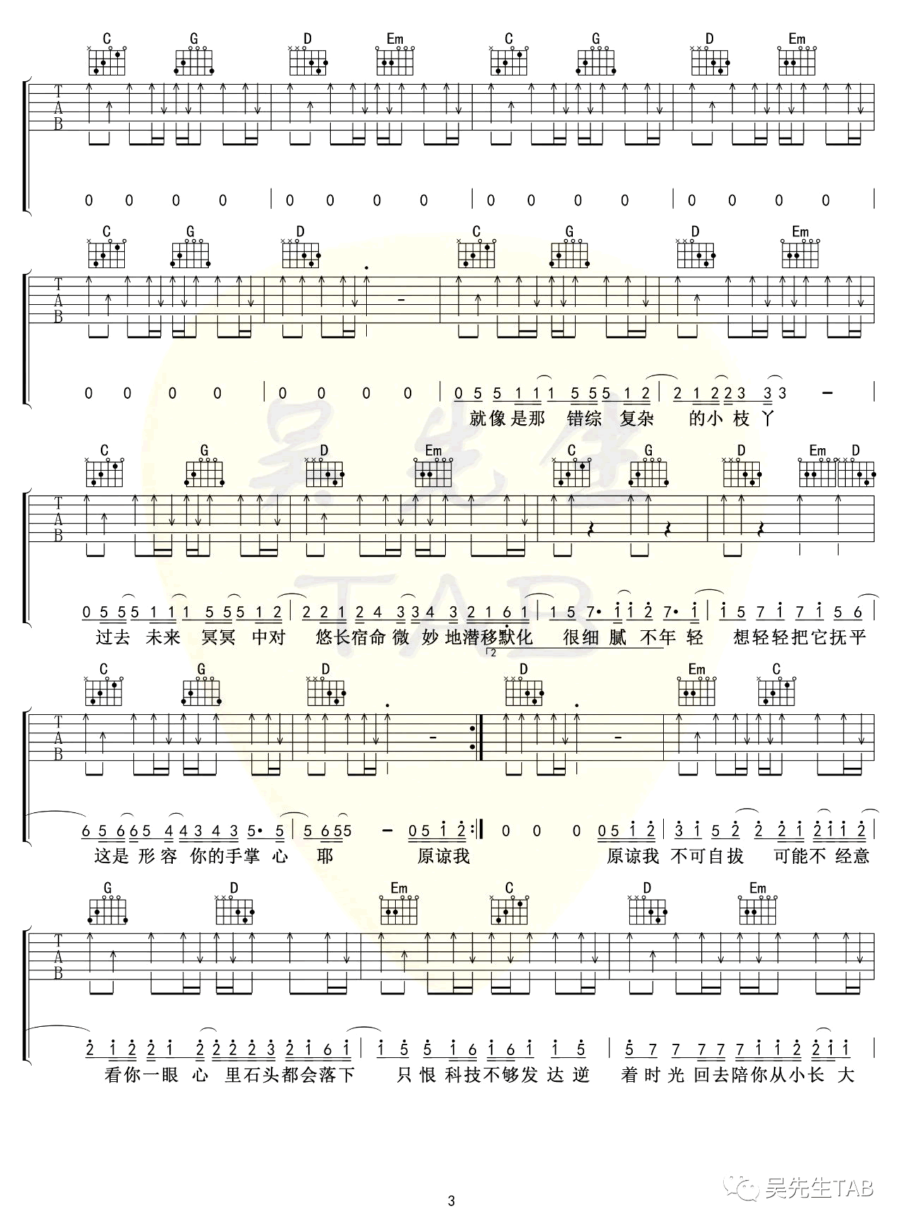 形容吉他谱3-沈以诚