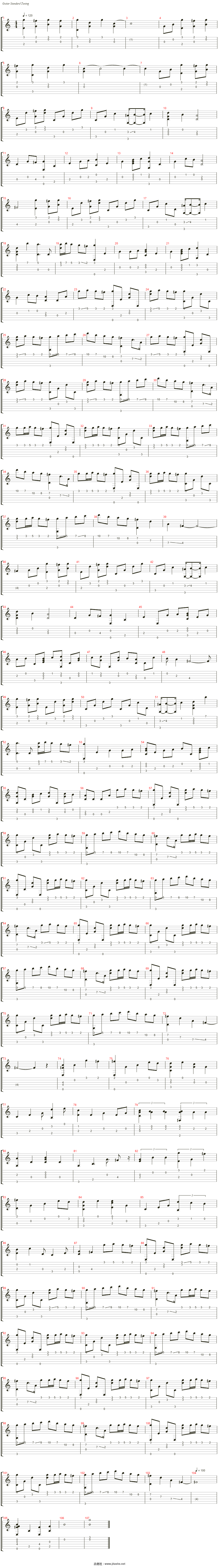 River-Flows-In-You指弹吉他谱-Yiruma