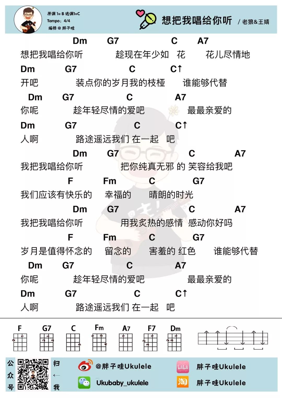 想把我唱给你听尤克里里谱-老狼