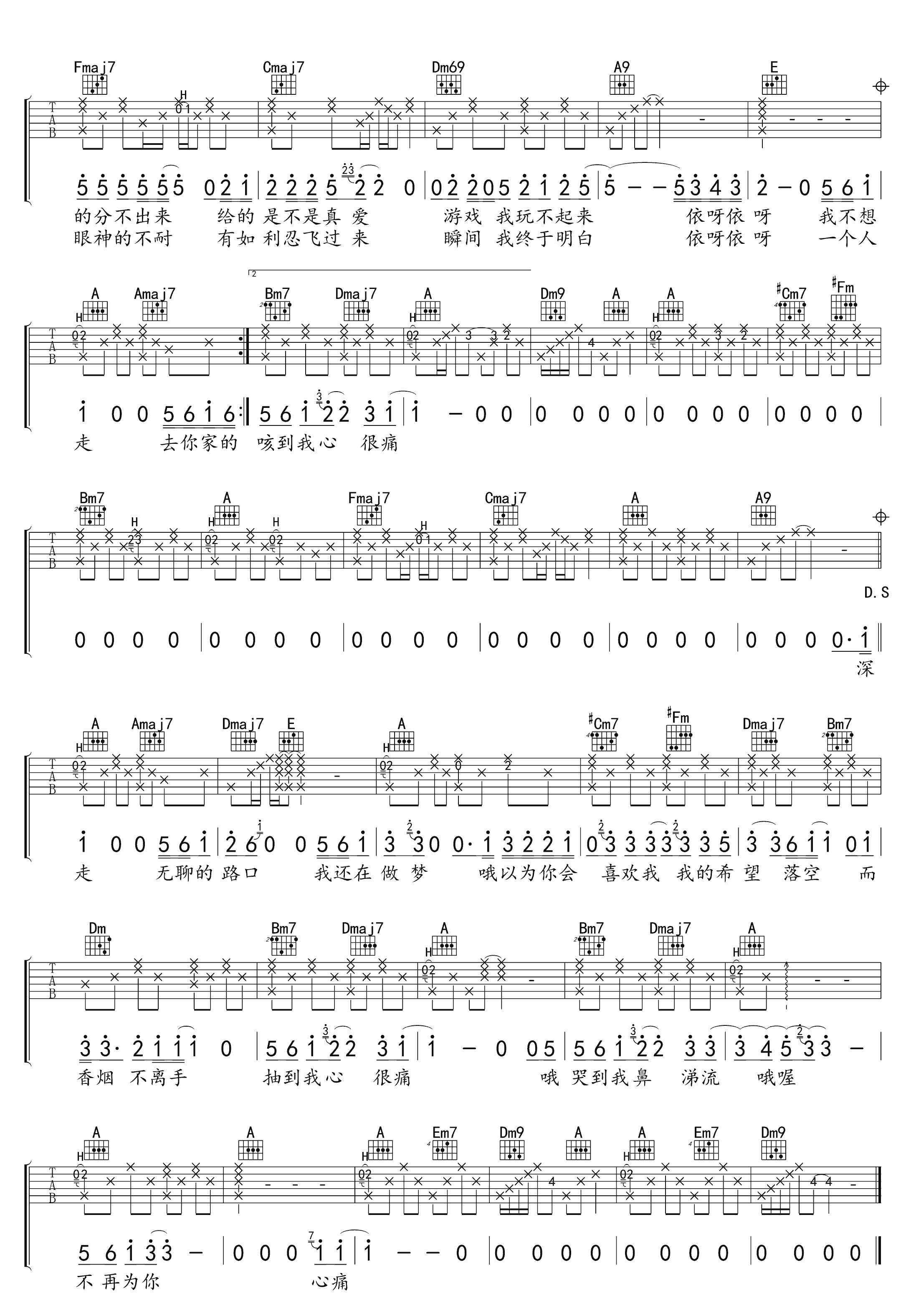 路口吉他谱2-张震岳