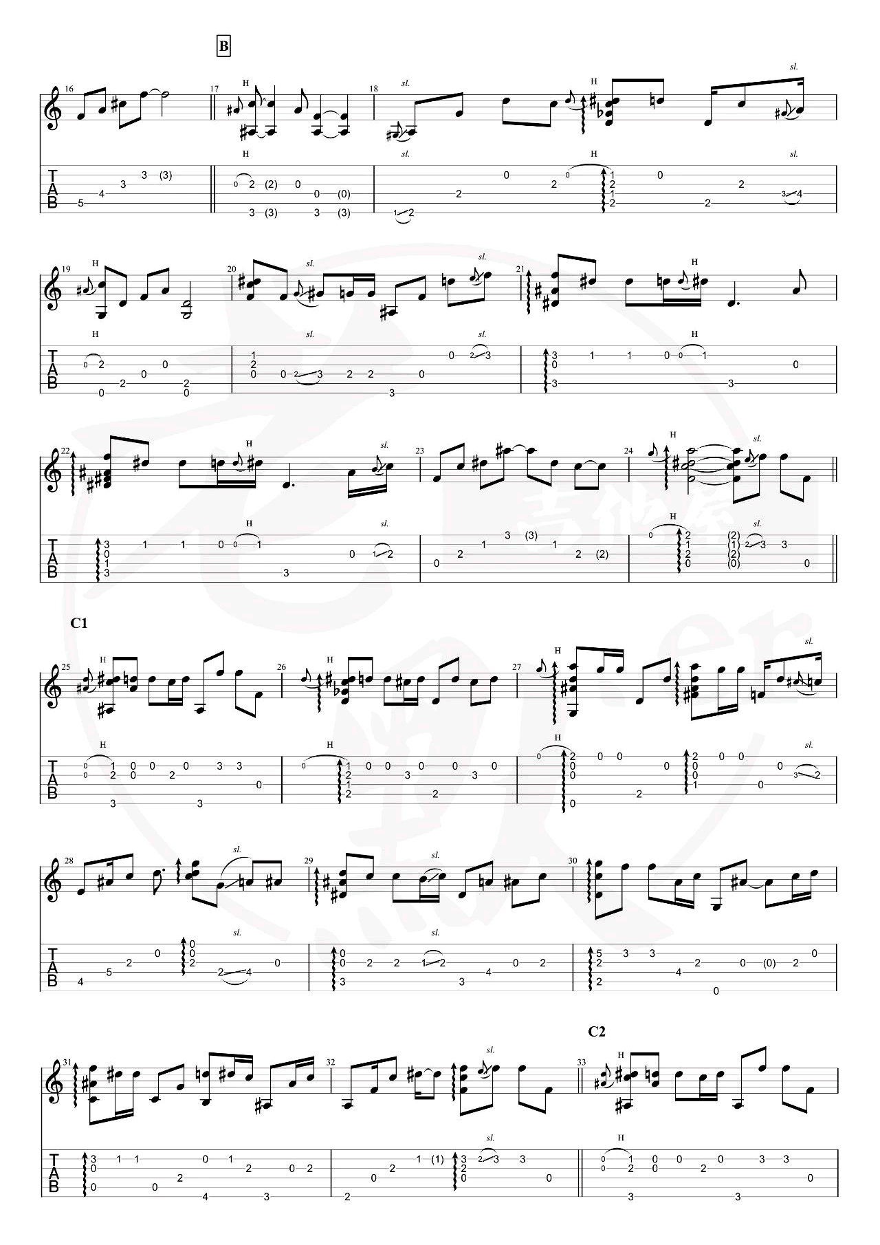 刻在我心底的名字指弹吉他谱2-卢广仲