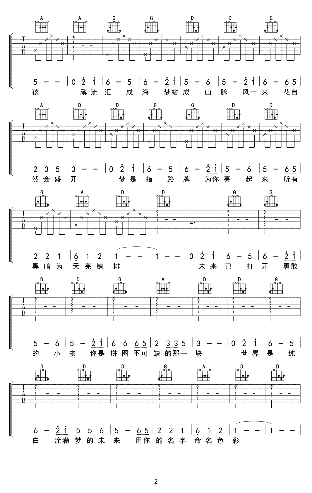 苔吉他谱2-梁俊