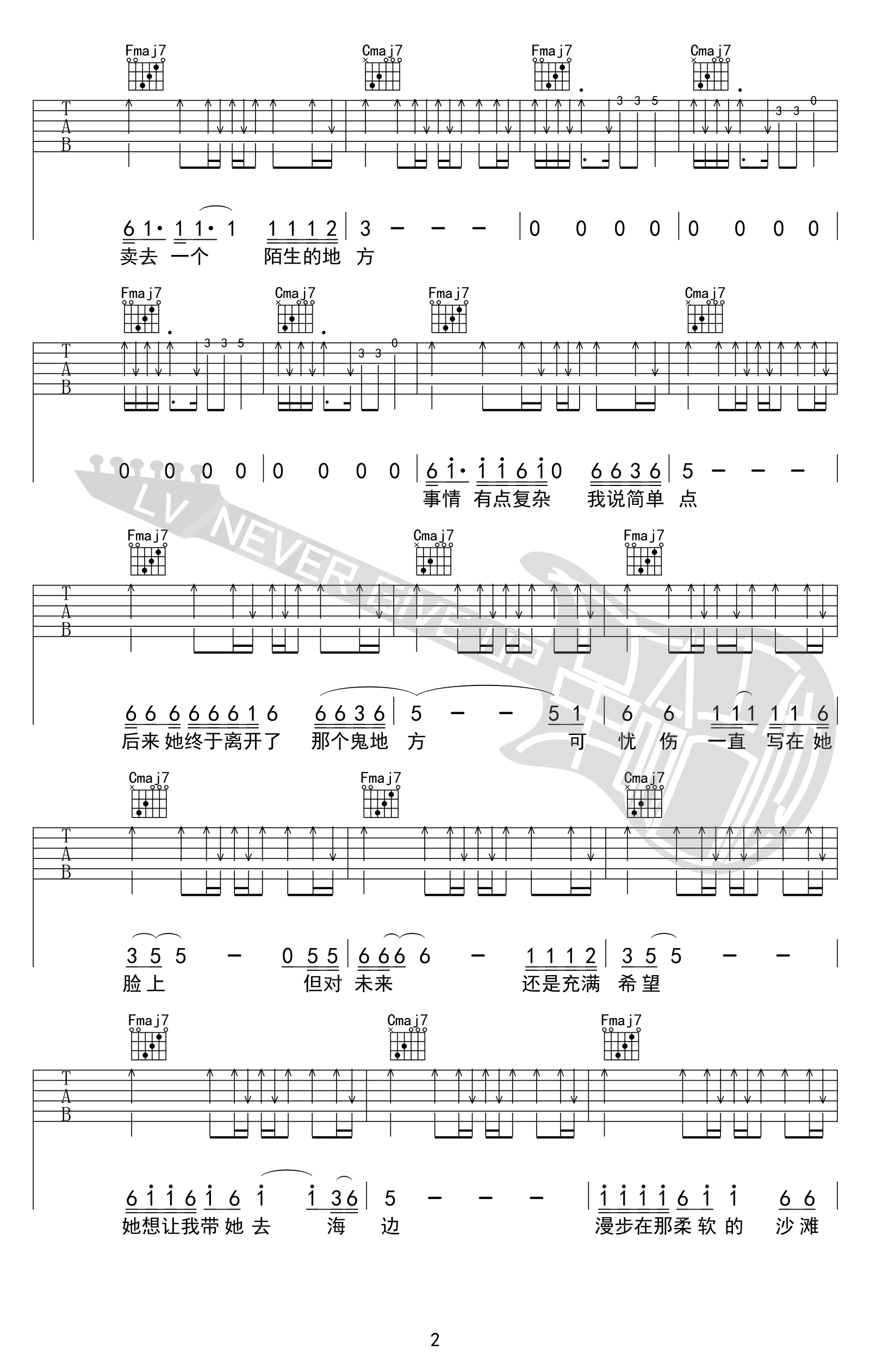 梦幻丽莎发廊吉他谱2-五条人