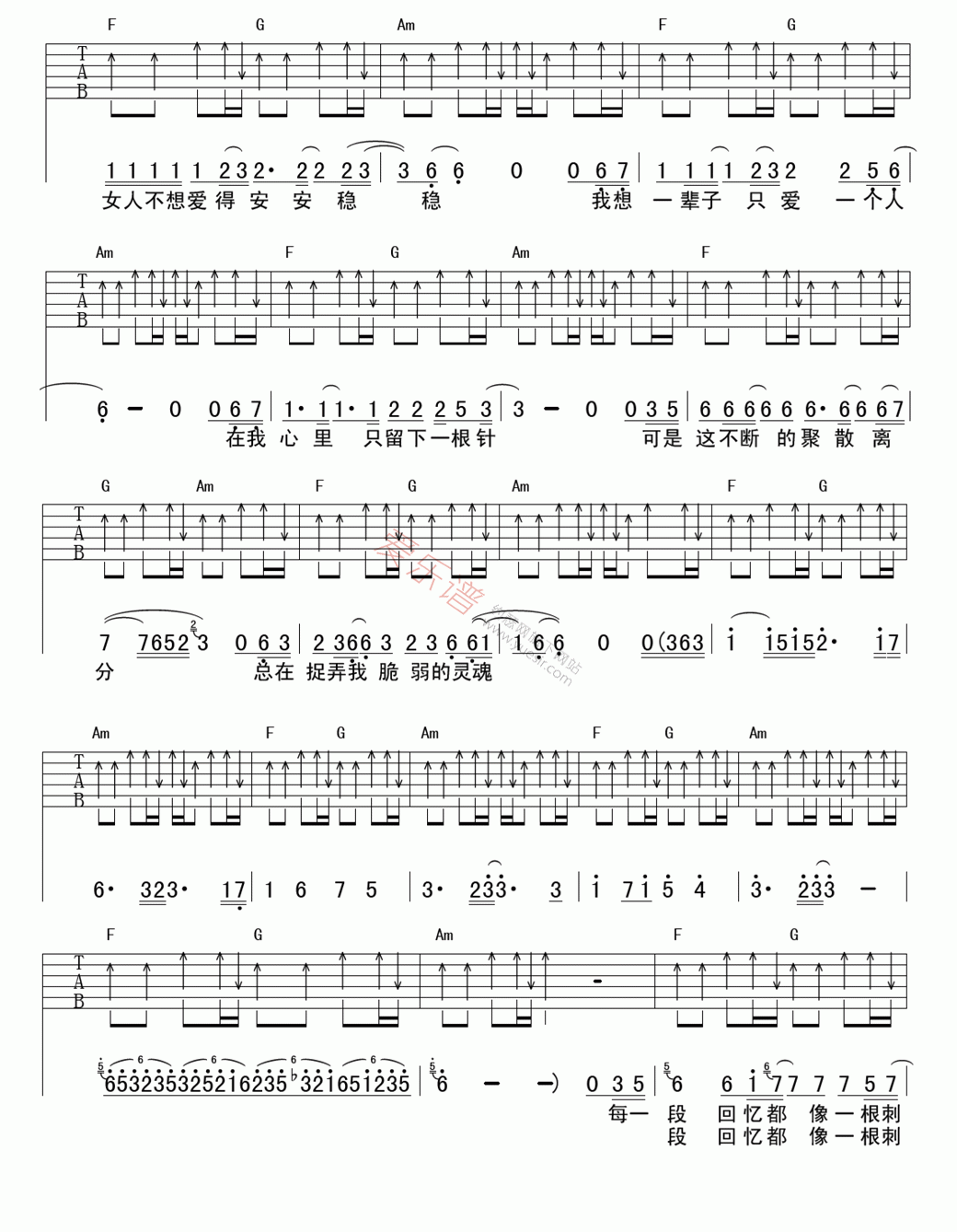 刺心吉他谱2-常艾非