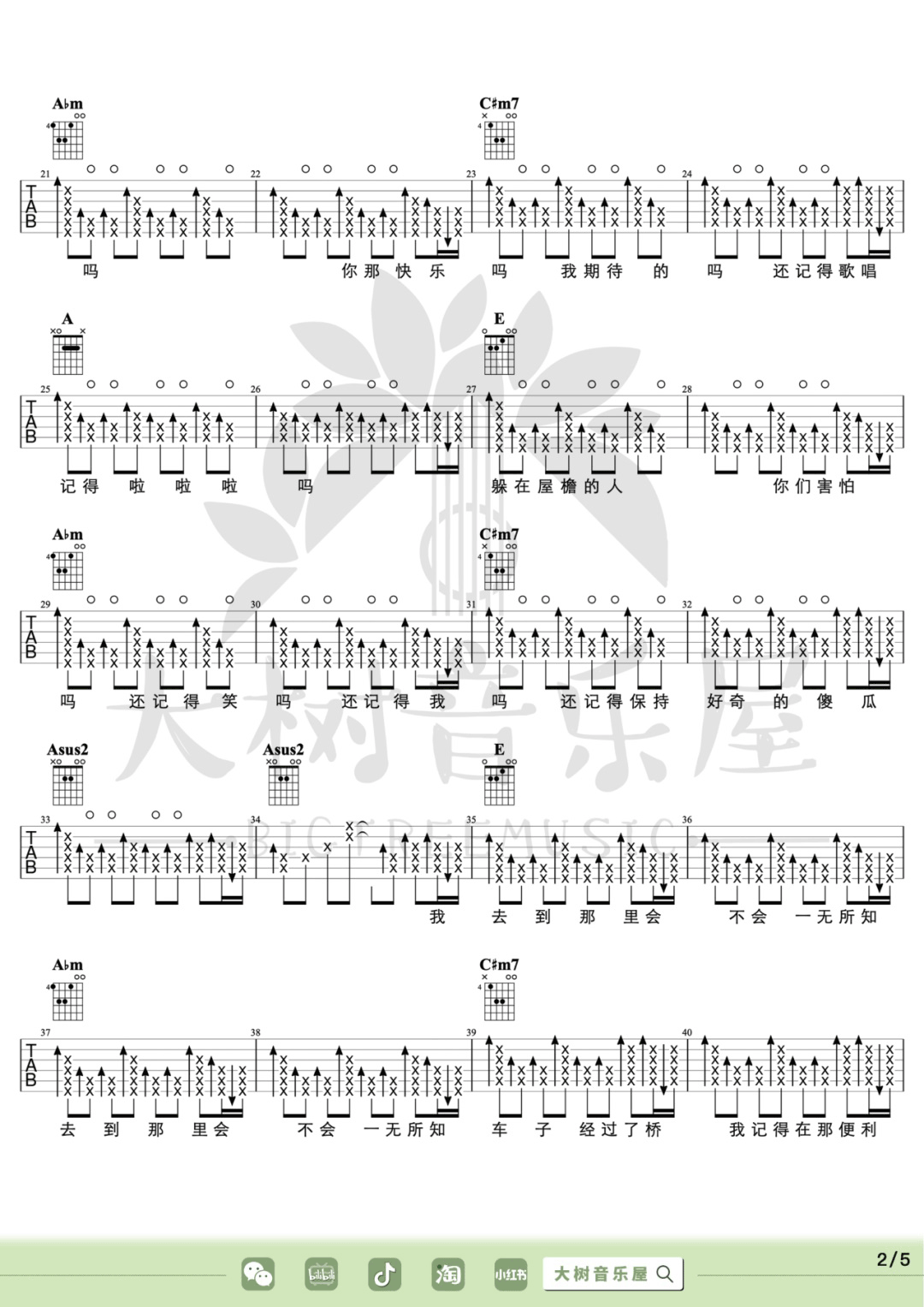 鲜花吉他谱2-回春丹乐队