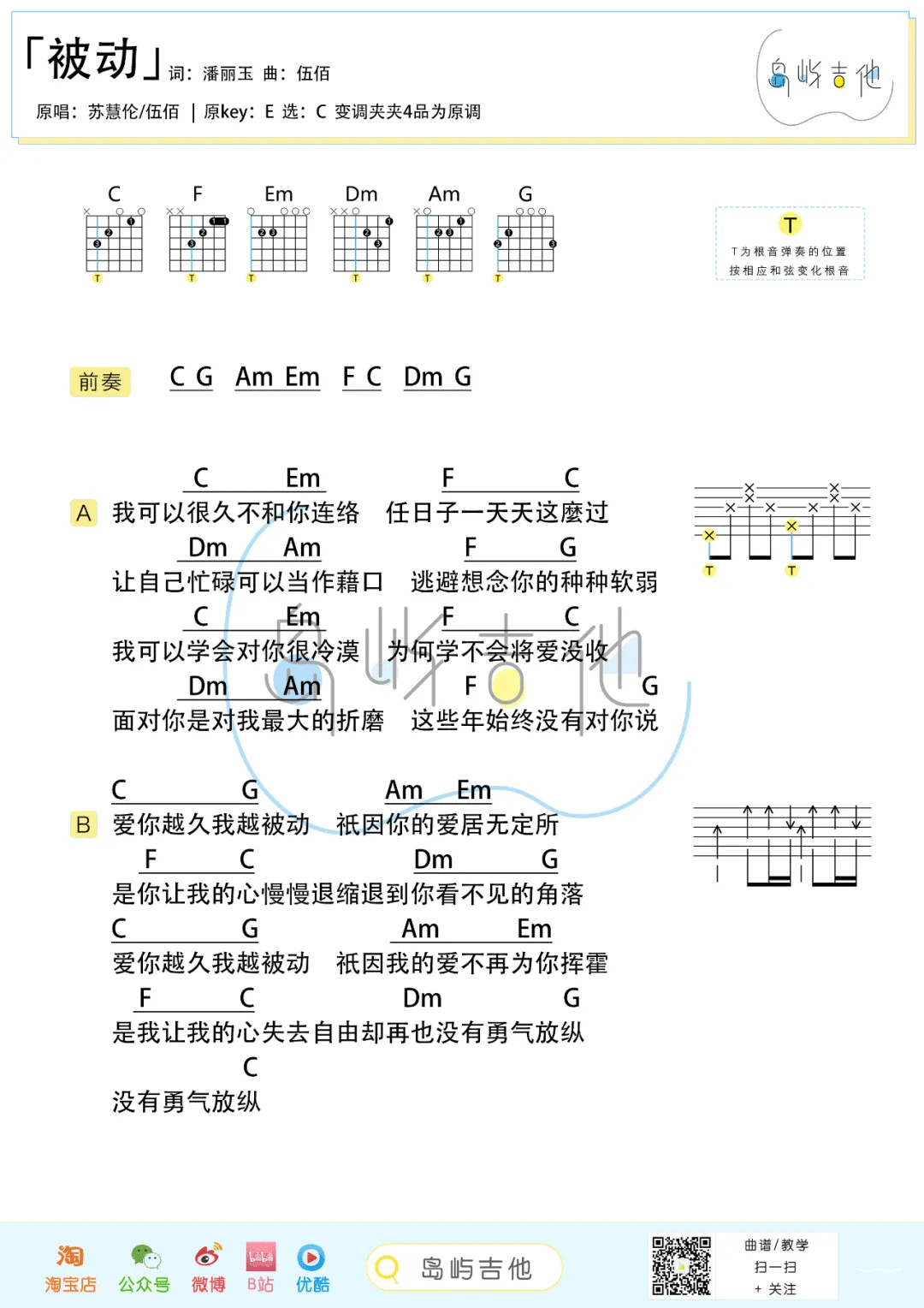 被动吉他谱2-伍佰