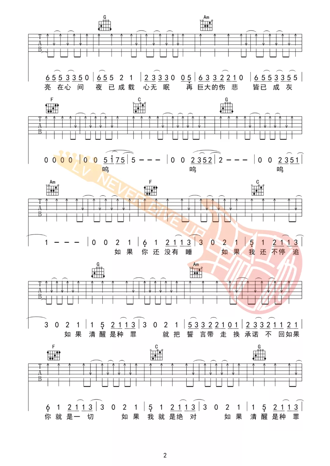 带我去找夜生活吉他谱2-告五人