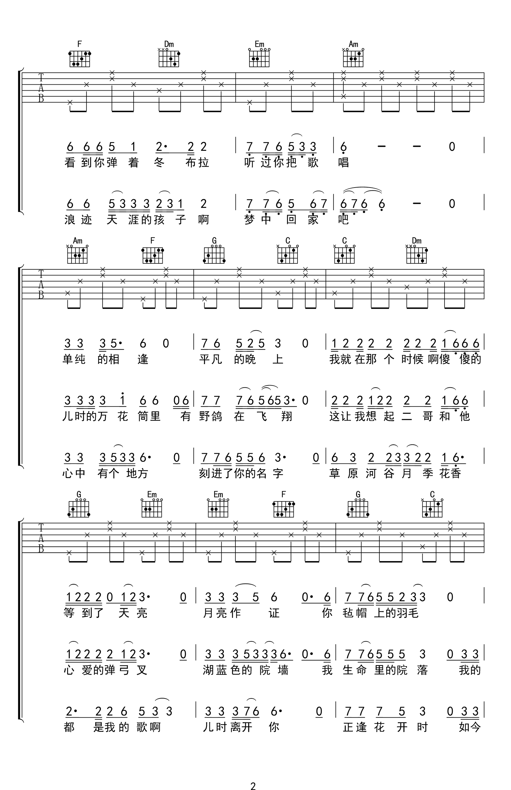 苹果香吉他谱2-狼戈