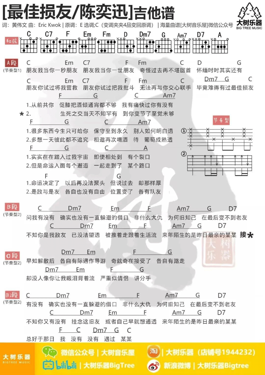 最佳损友吉他谱4-陈奕迅