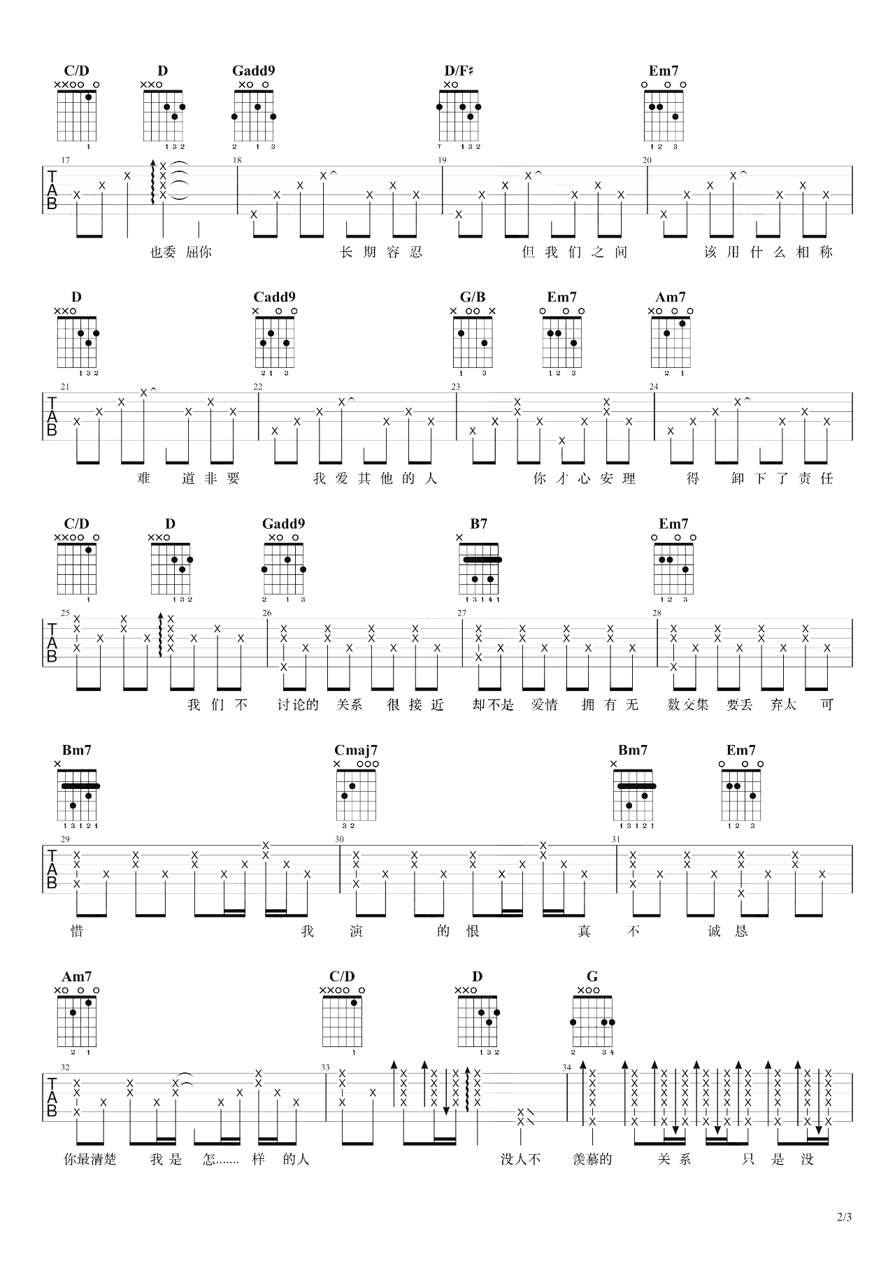 挚友吉他谱2-周兴哲