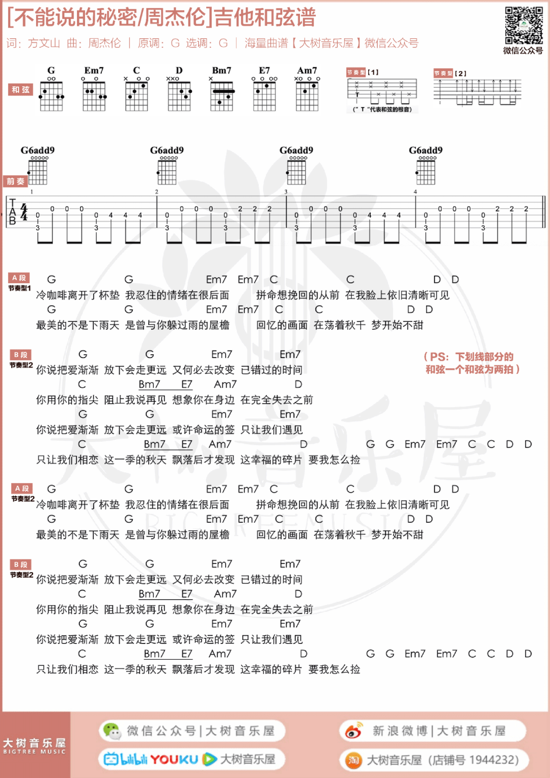 不能说的秘密吉他谱5-周杰伦