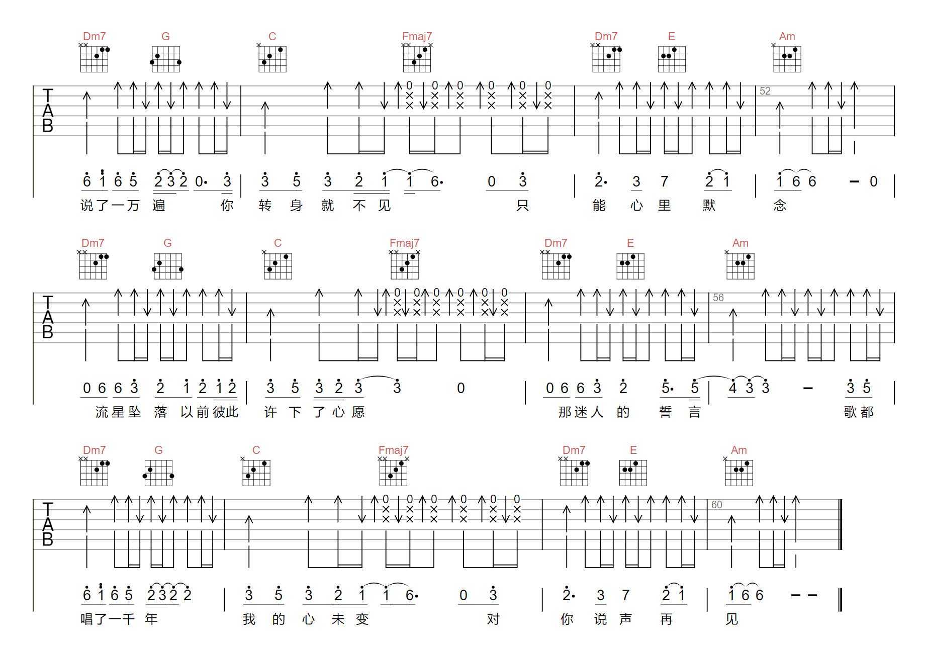 再见莫妮卡吉他谱3-彭席彦