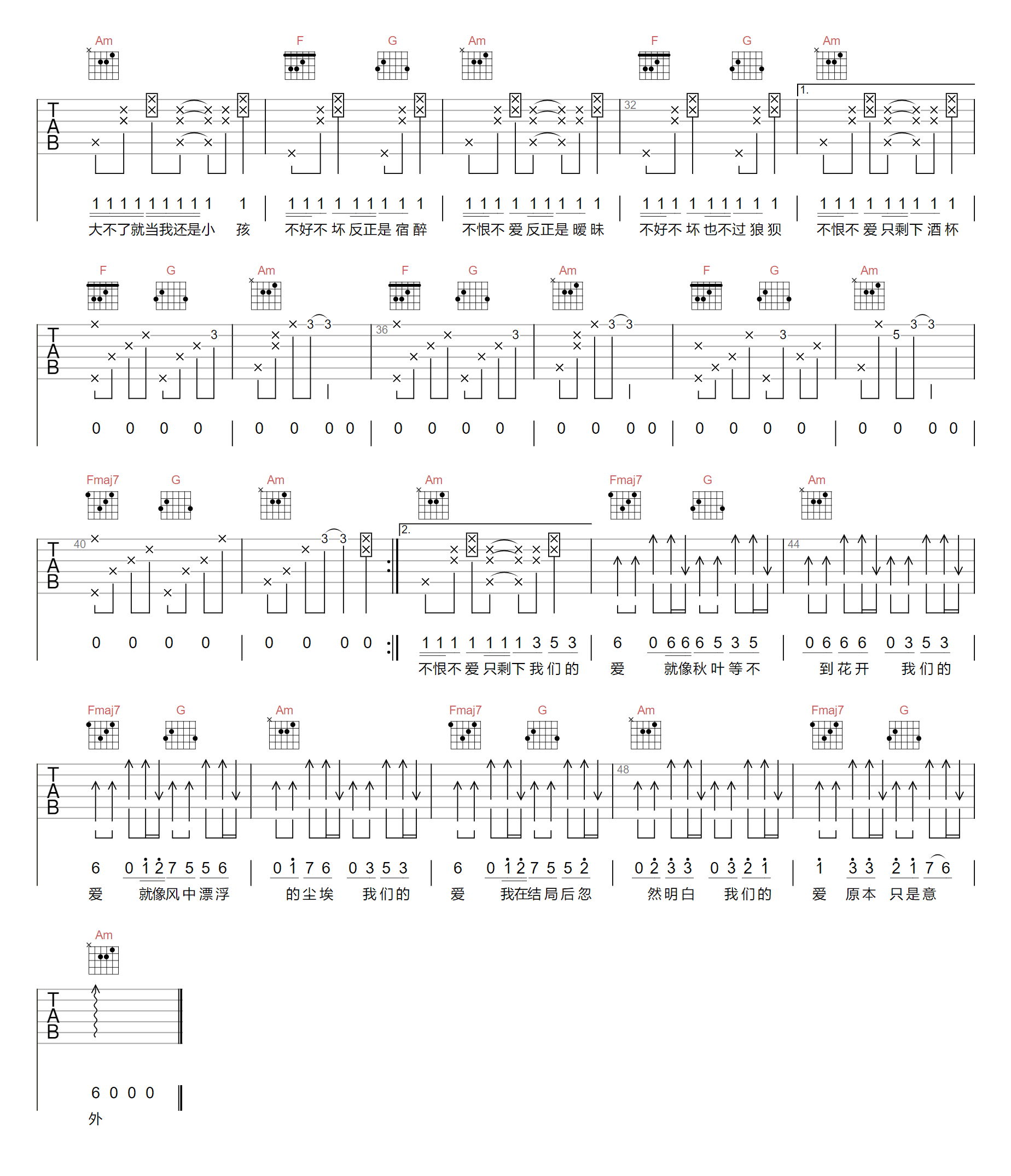 等不来花开吉他谱2-Pro