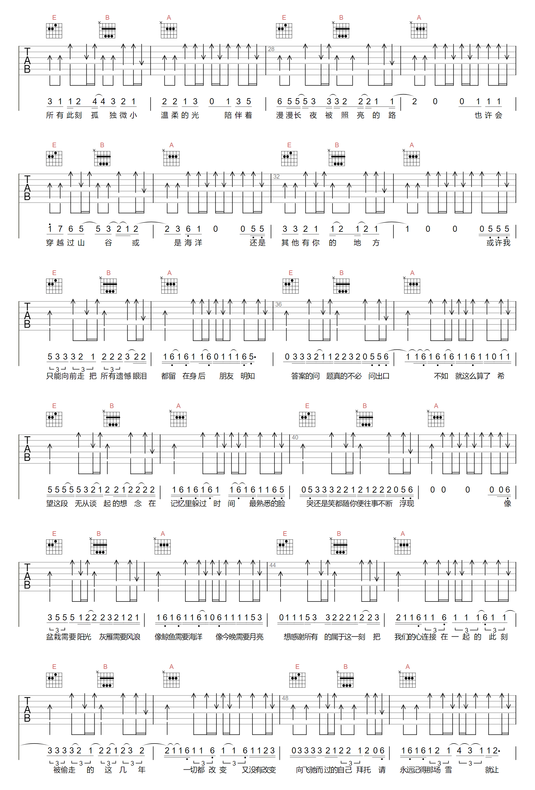 人间萤火吉他谱2-夏日入侵企画