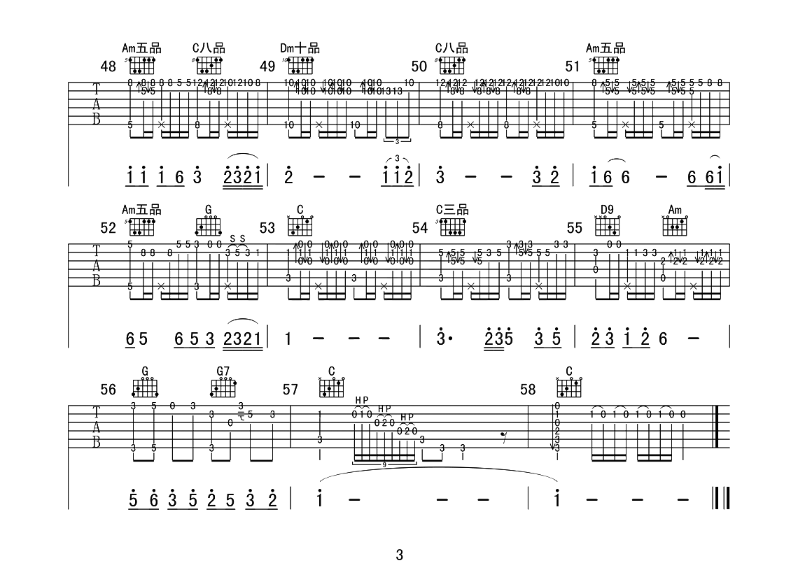 迟来的爱吉他谱3-李茂山