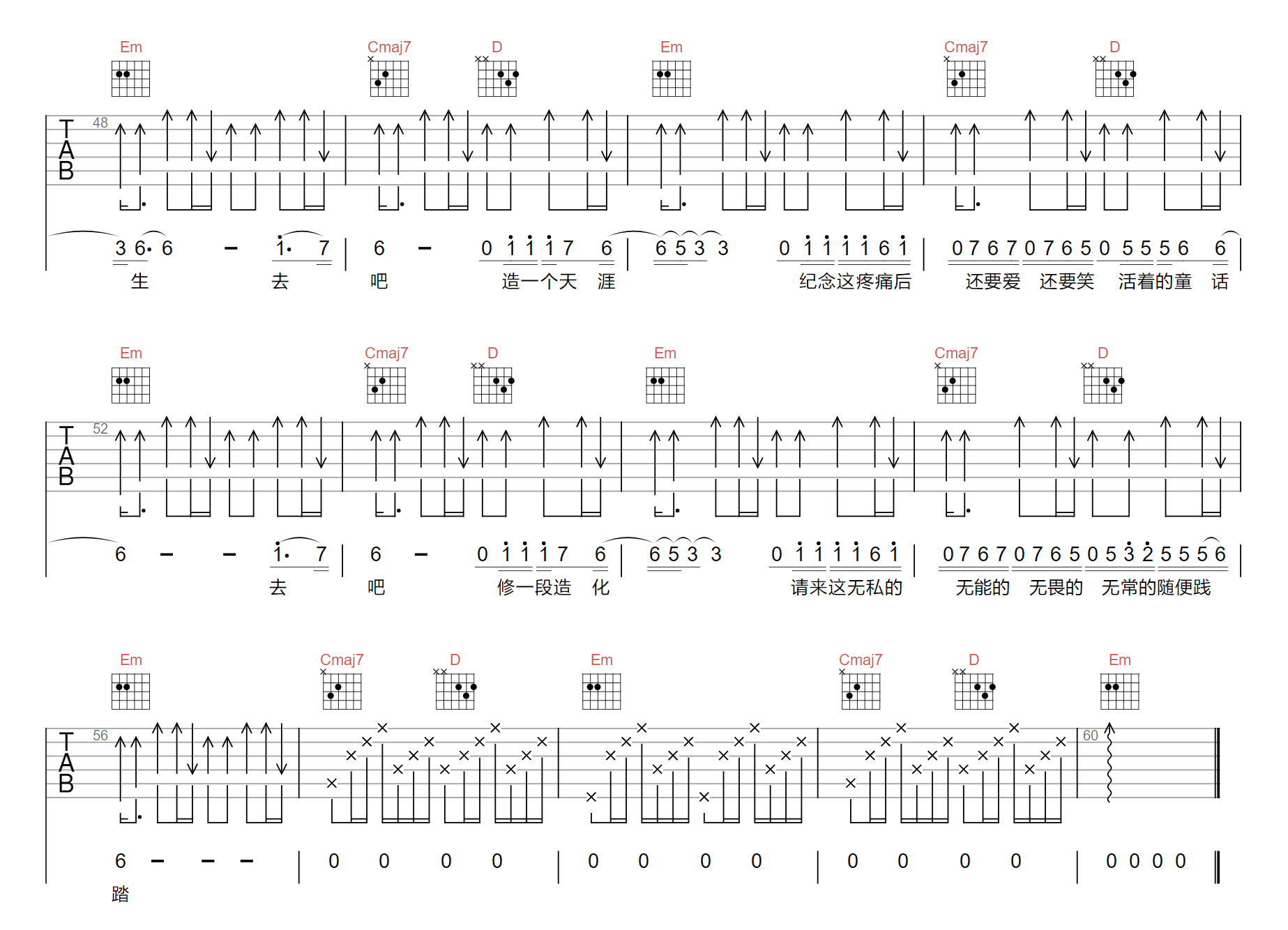 但求疼吉他谱3-谭维维