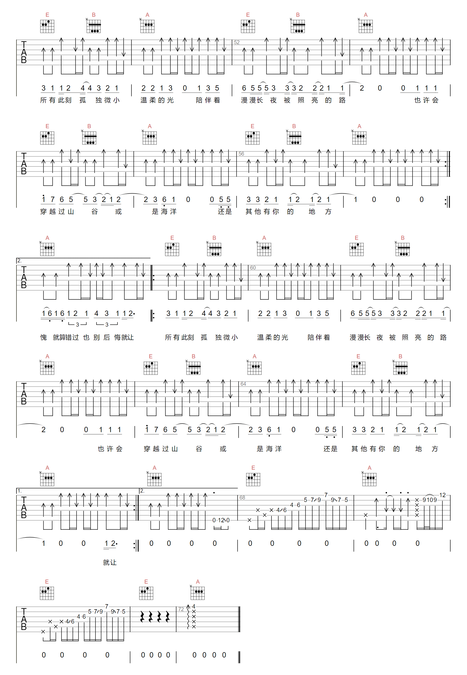 人间萤火吉他谱3-夏日入侵企画