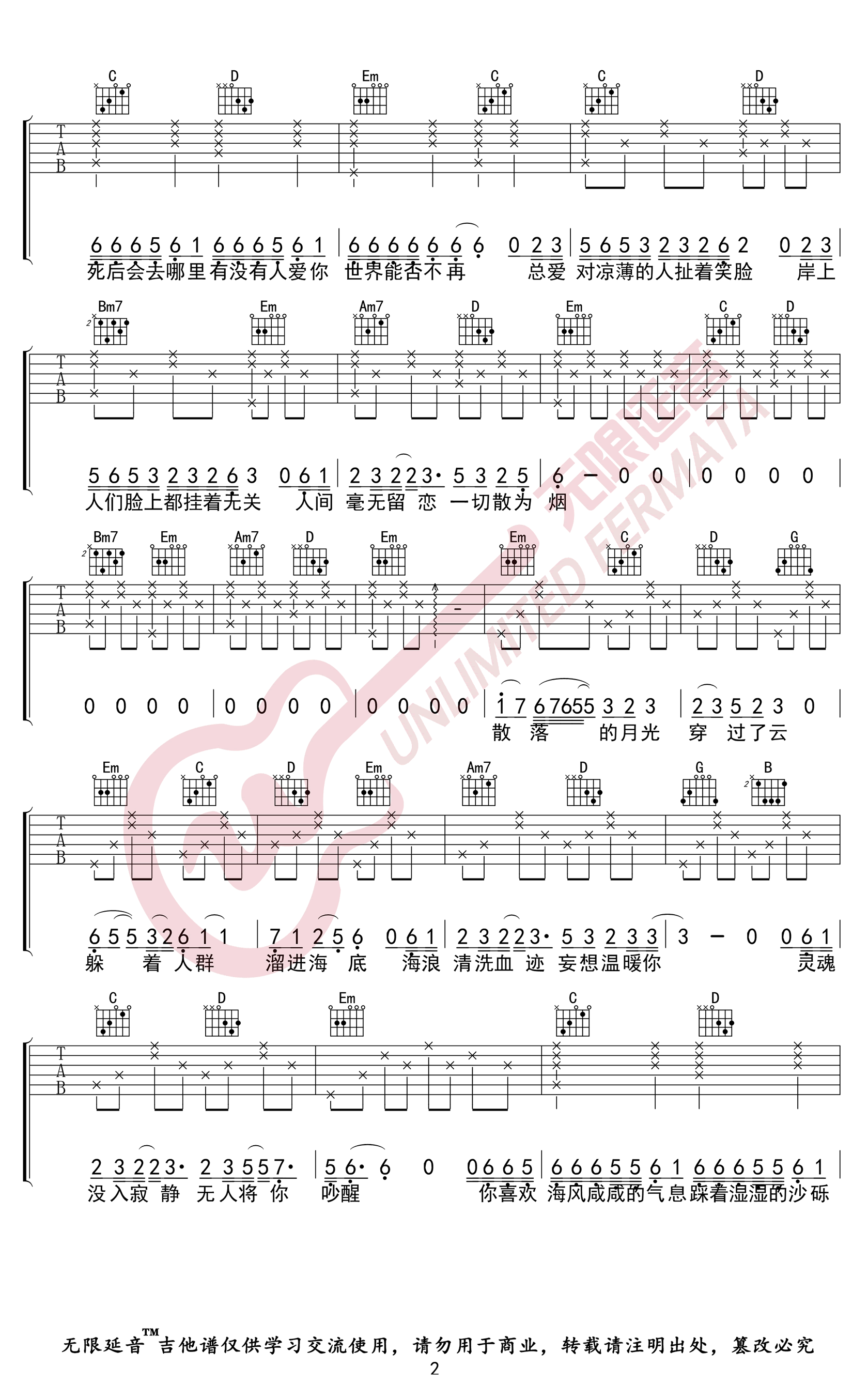 海底吉他谱2-一支榴莲