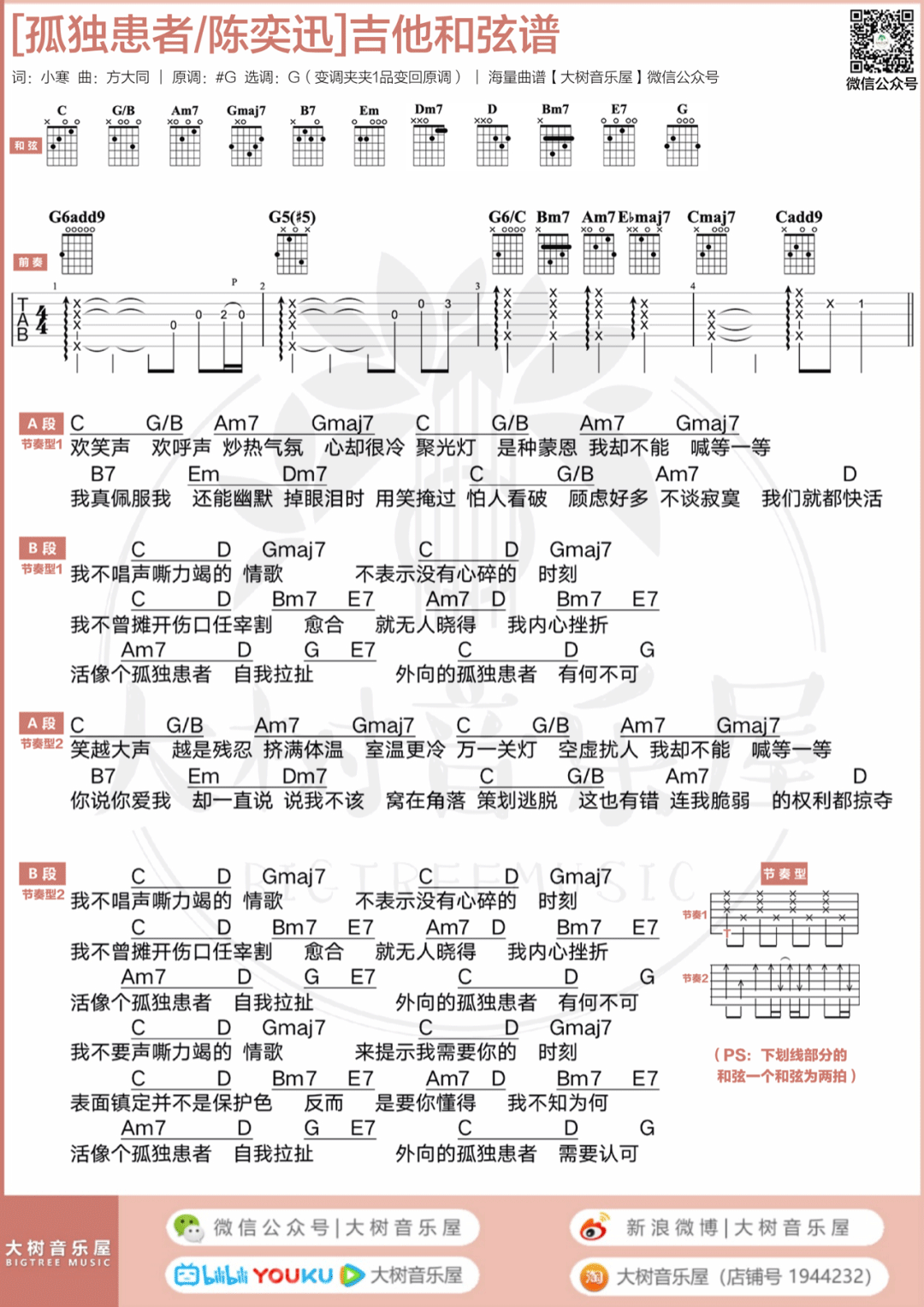 孤独患者吉他谱3-陈奕迅