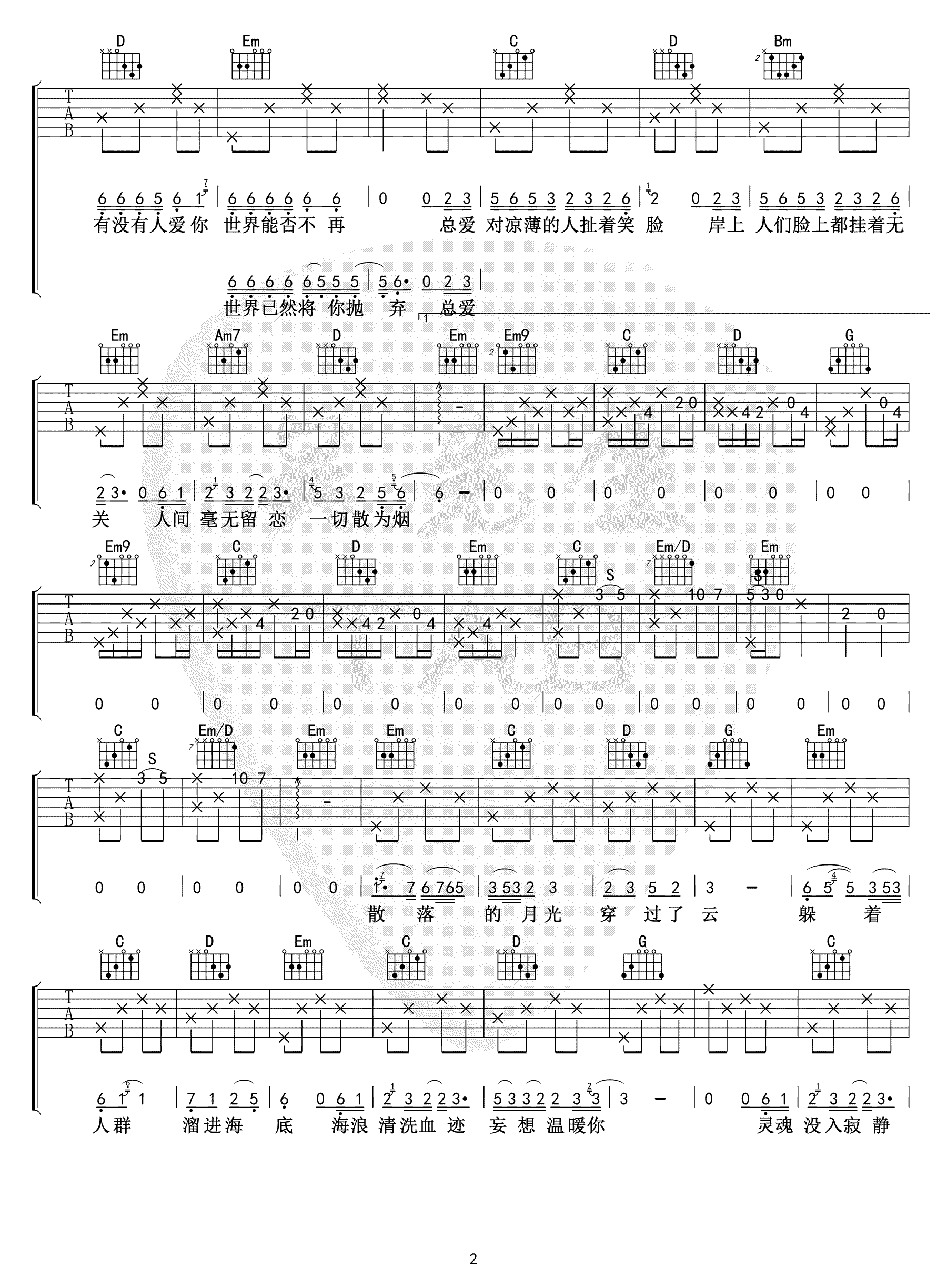 海底吉他谱2-一支榴莲