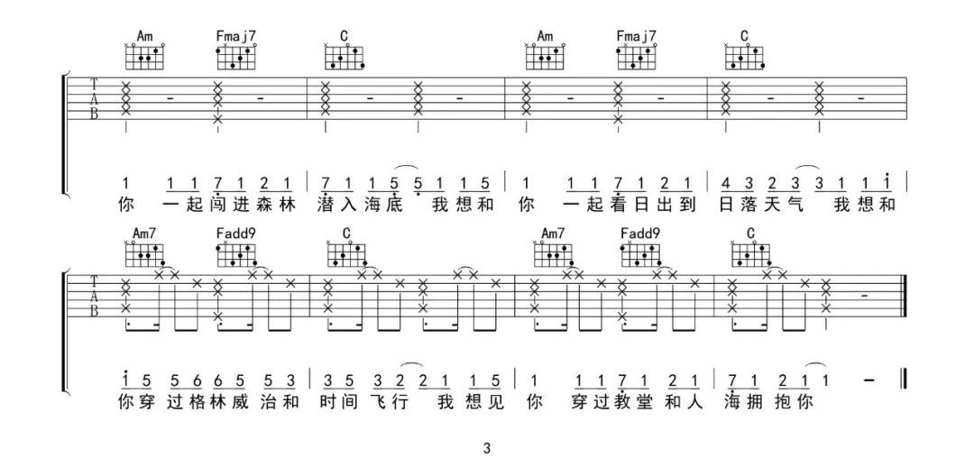 失眠飞行吉他谱3-沈以诚