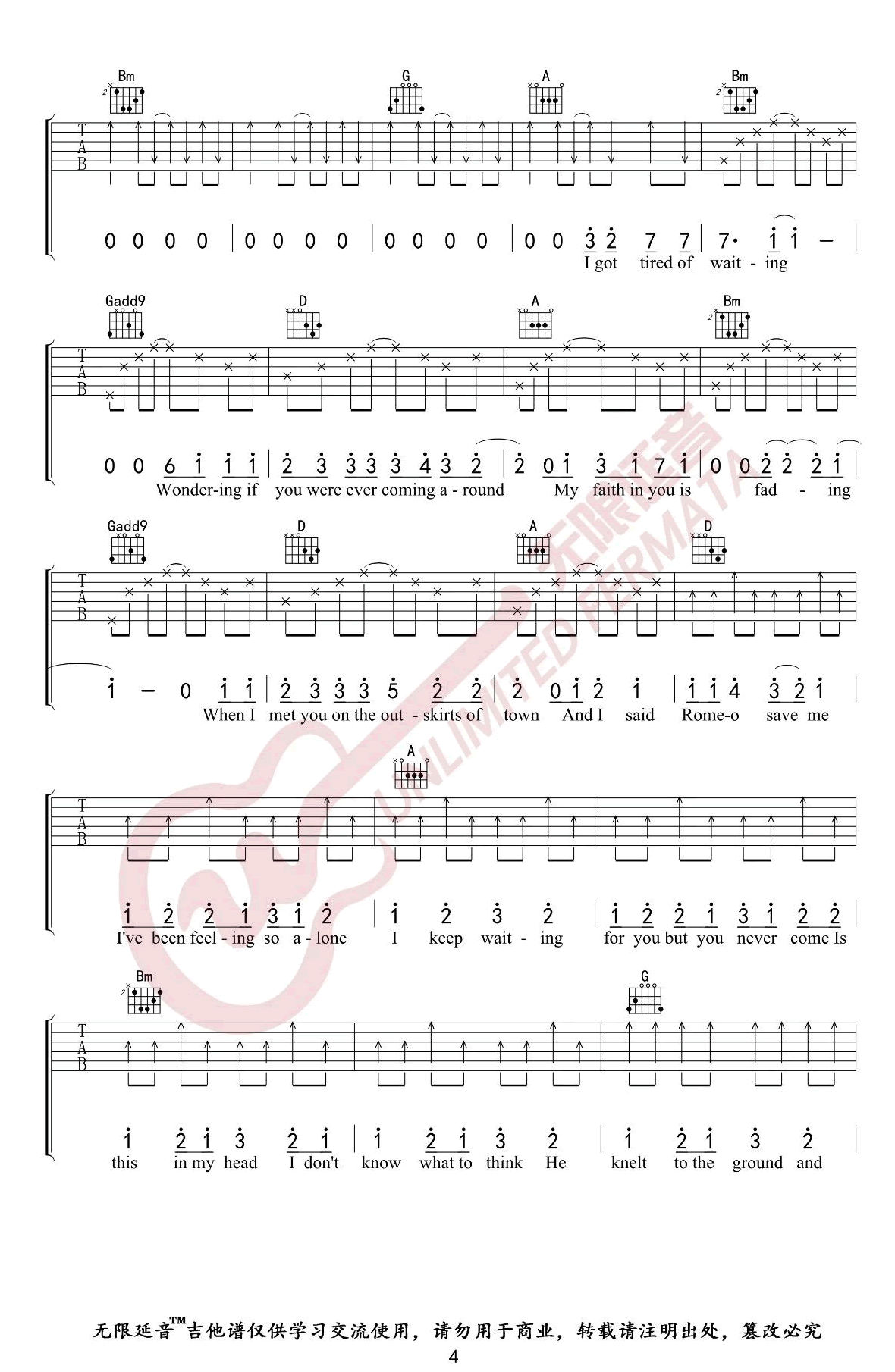 Love-Story吉他谱4-Taylor-Swift