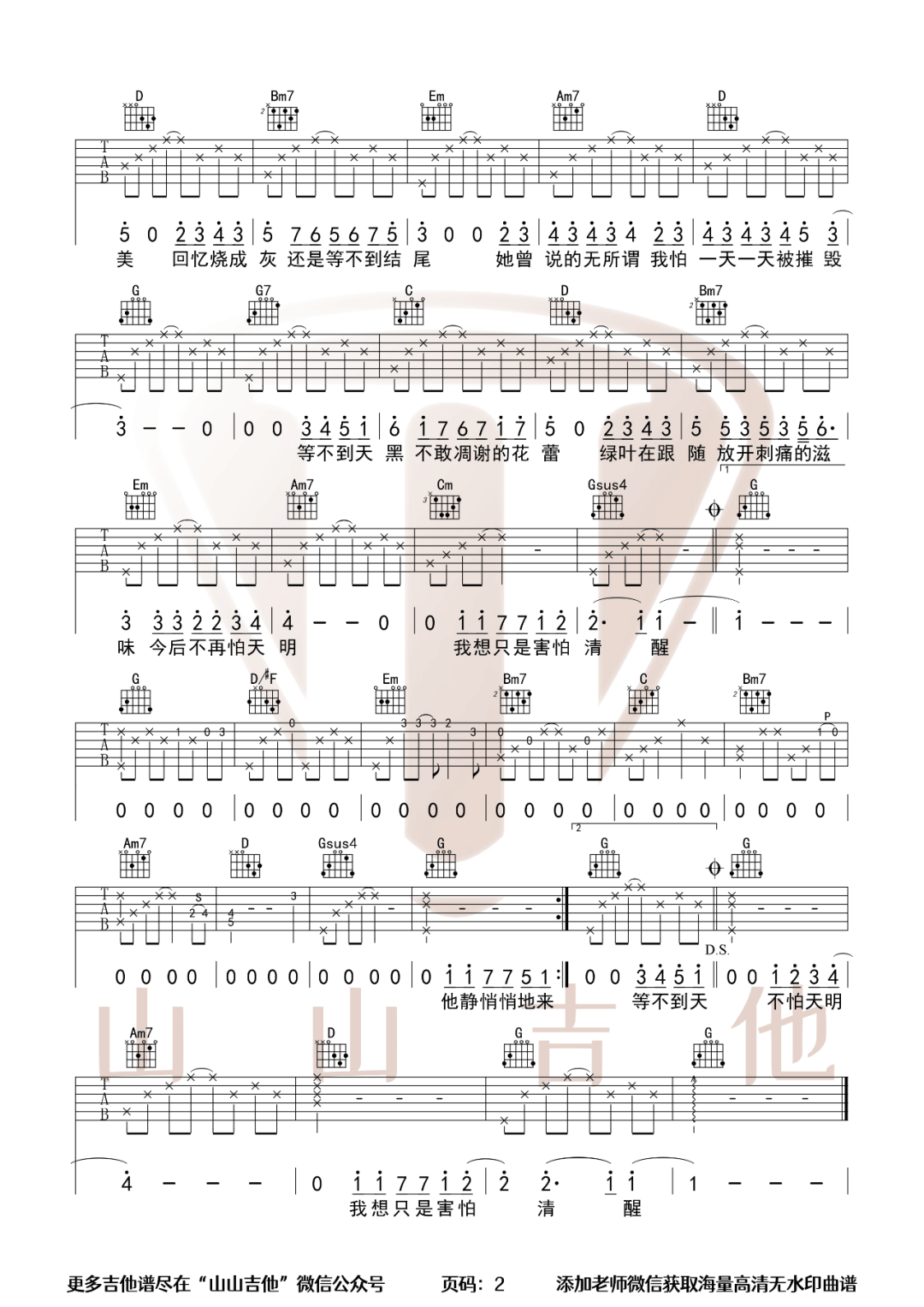 她说吉他谱2-林俊杰