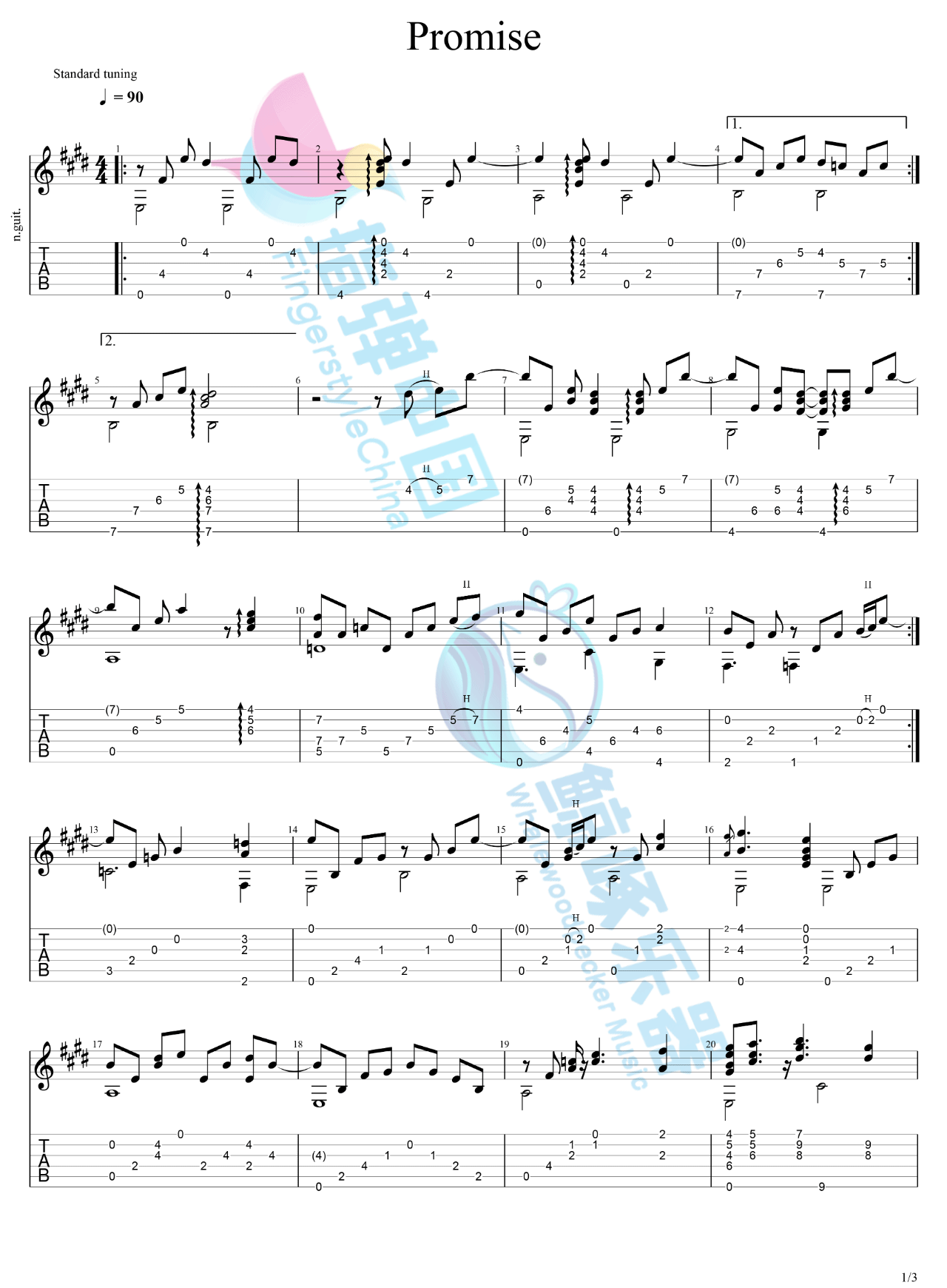 Promise指弹吉他谱1-Michael-Fix