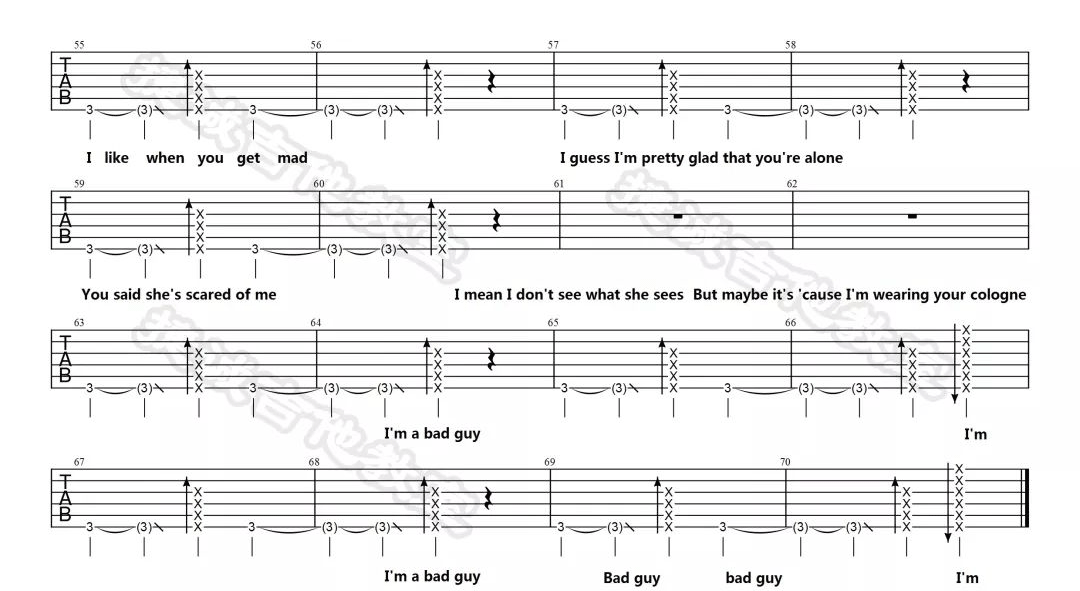 Bad-Guy吉他谱3-Billie-Eilish