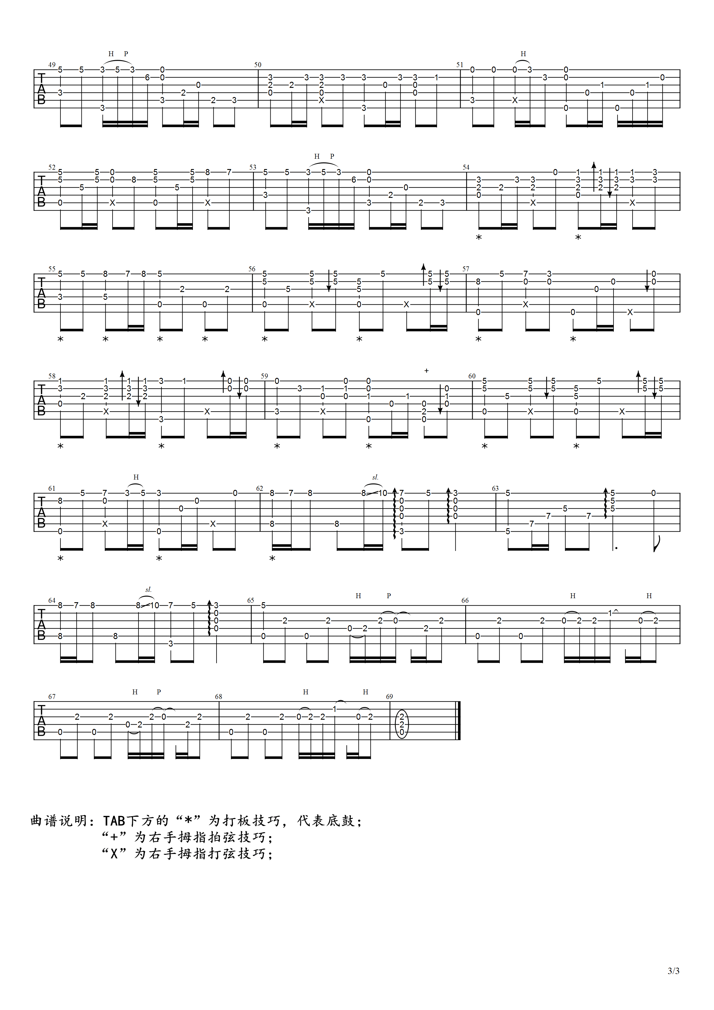 星星点灯指弹吉他谱3-郑智化