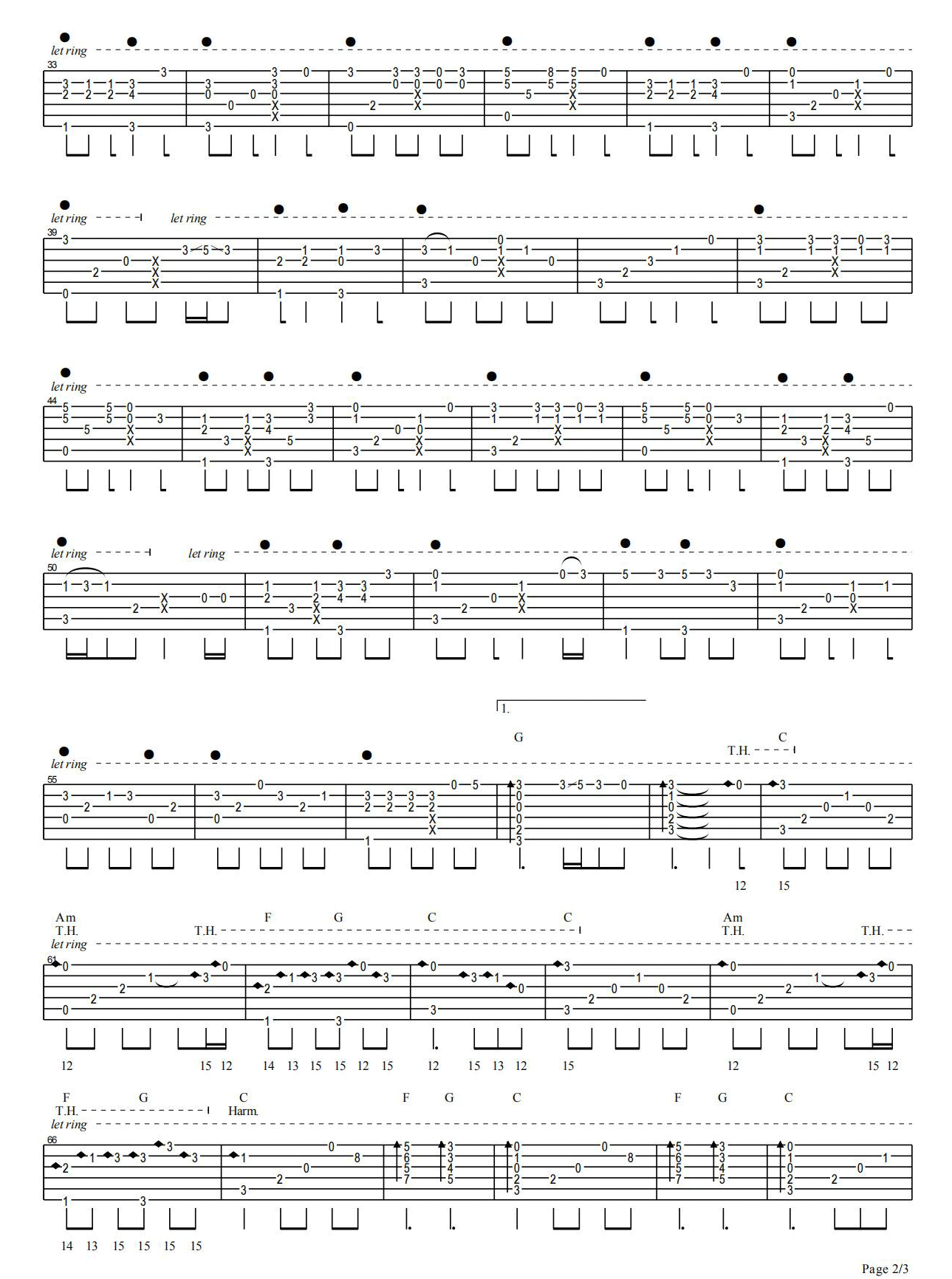 成都指弹吉他谱2-赵雷