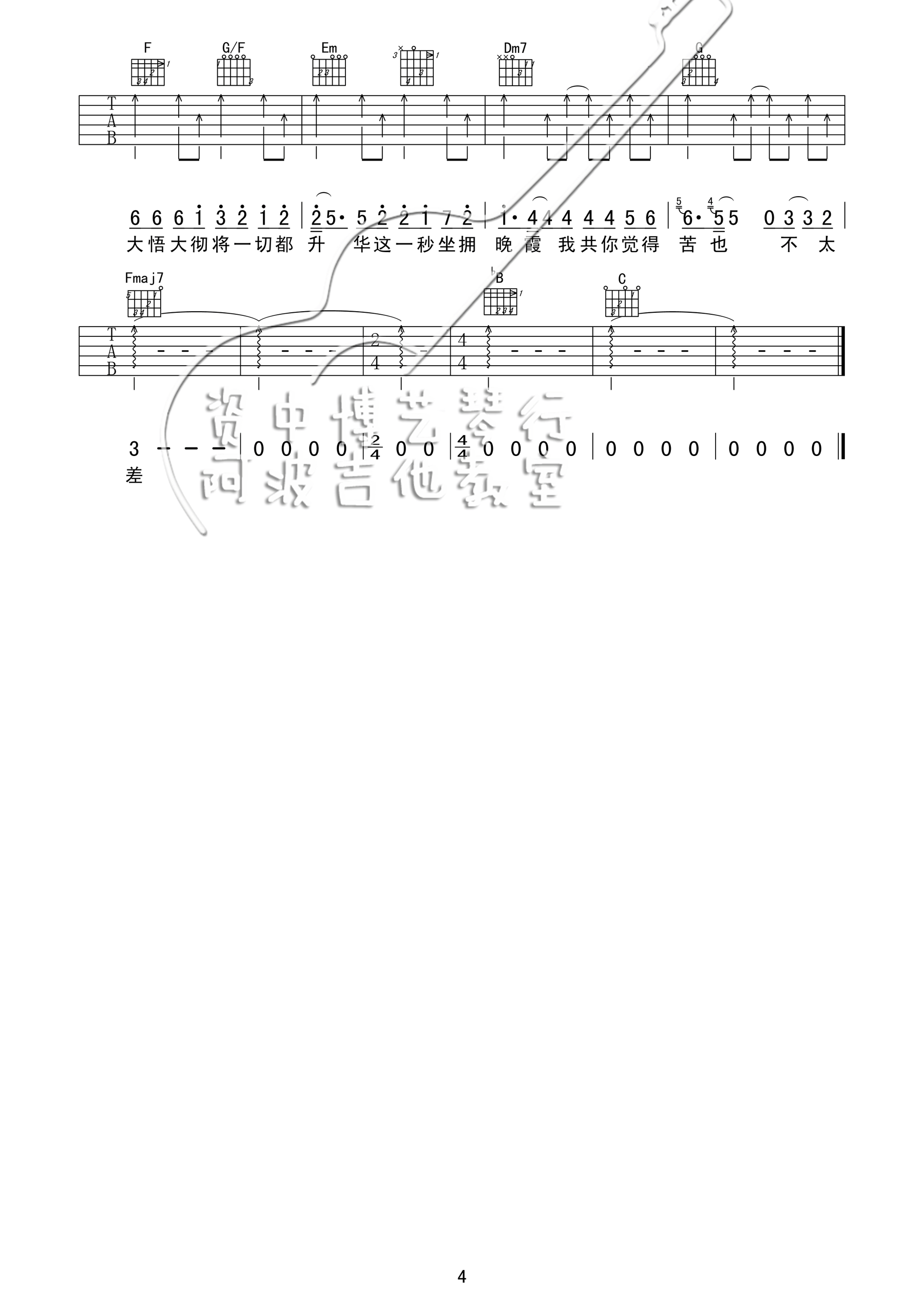 苦瓜吉他谱4-陈奕迅