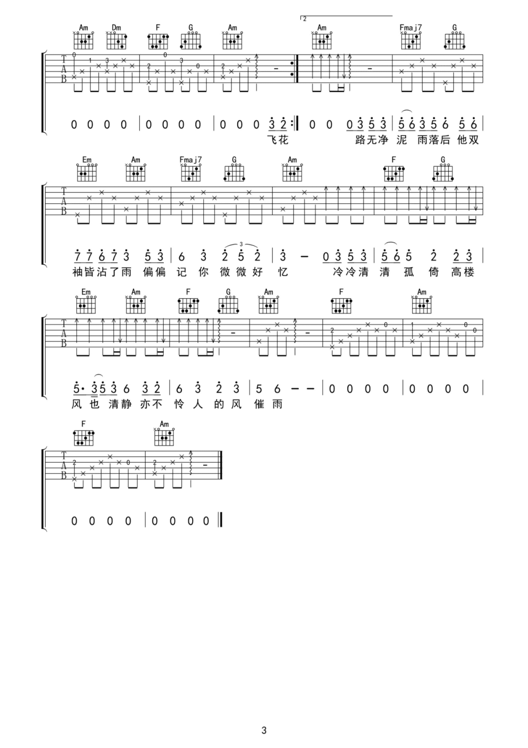 风催雨吉他谱3-灼夭