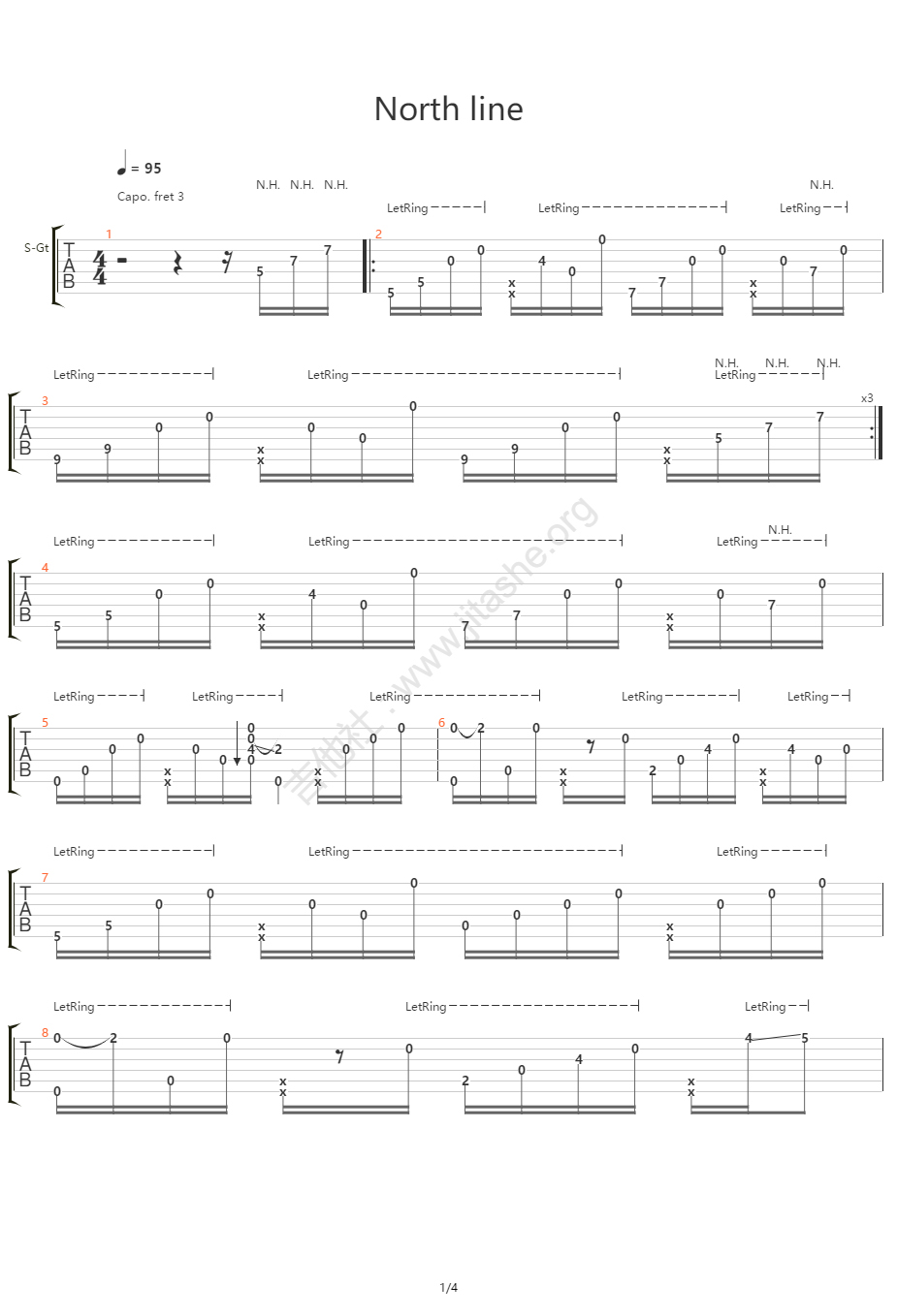 North-Line指弹吉他谱1-Gin
