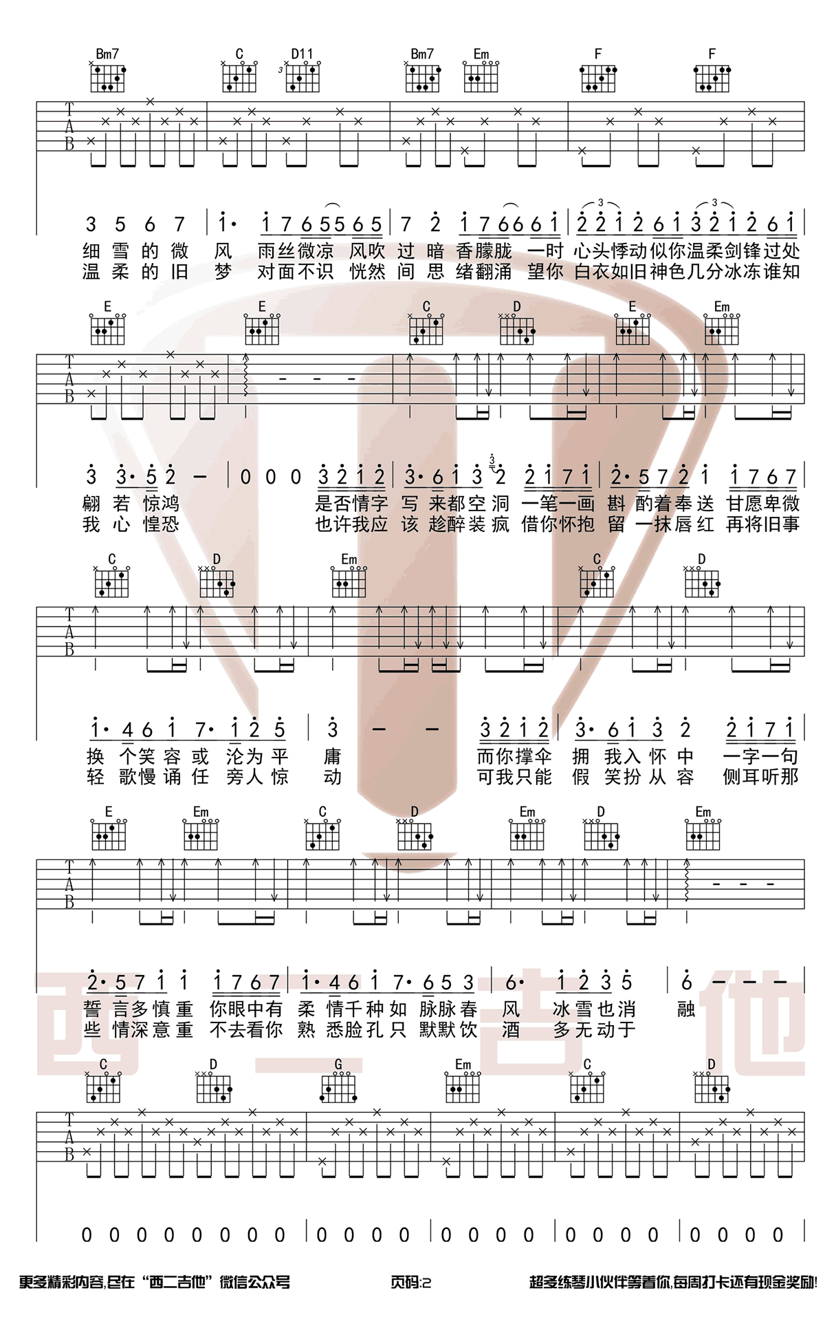 我的一个道姑朋友吉他谱2-双笙