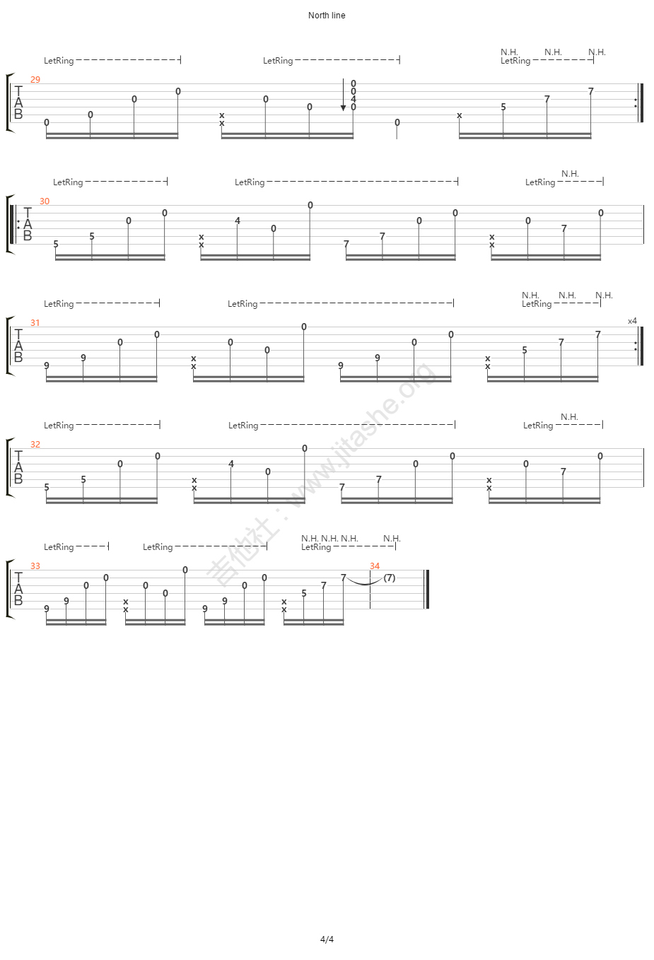 North-Line指弹吉他谱4-Gin