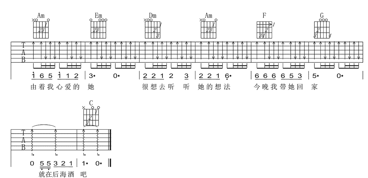 后海酒吧吉他谱3-陈玉建