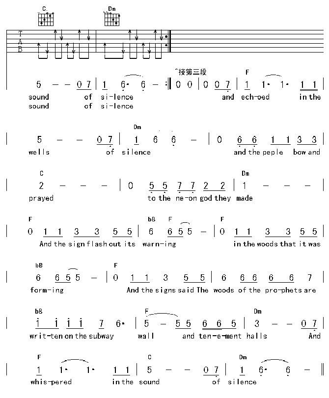 寂静之声吉他谱4