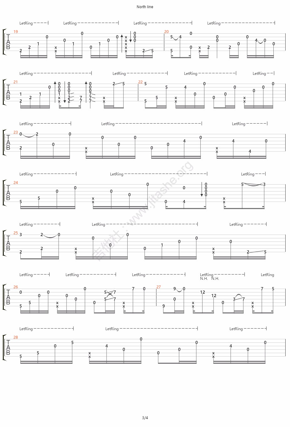 North-Line指弹吉他谱3-Gin