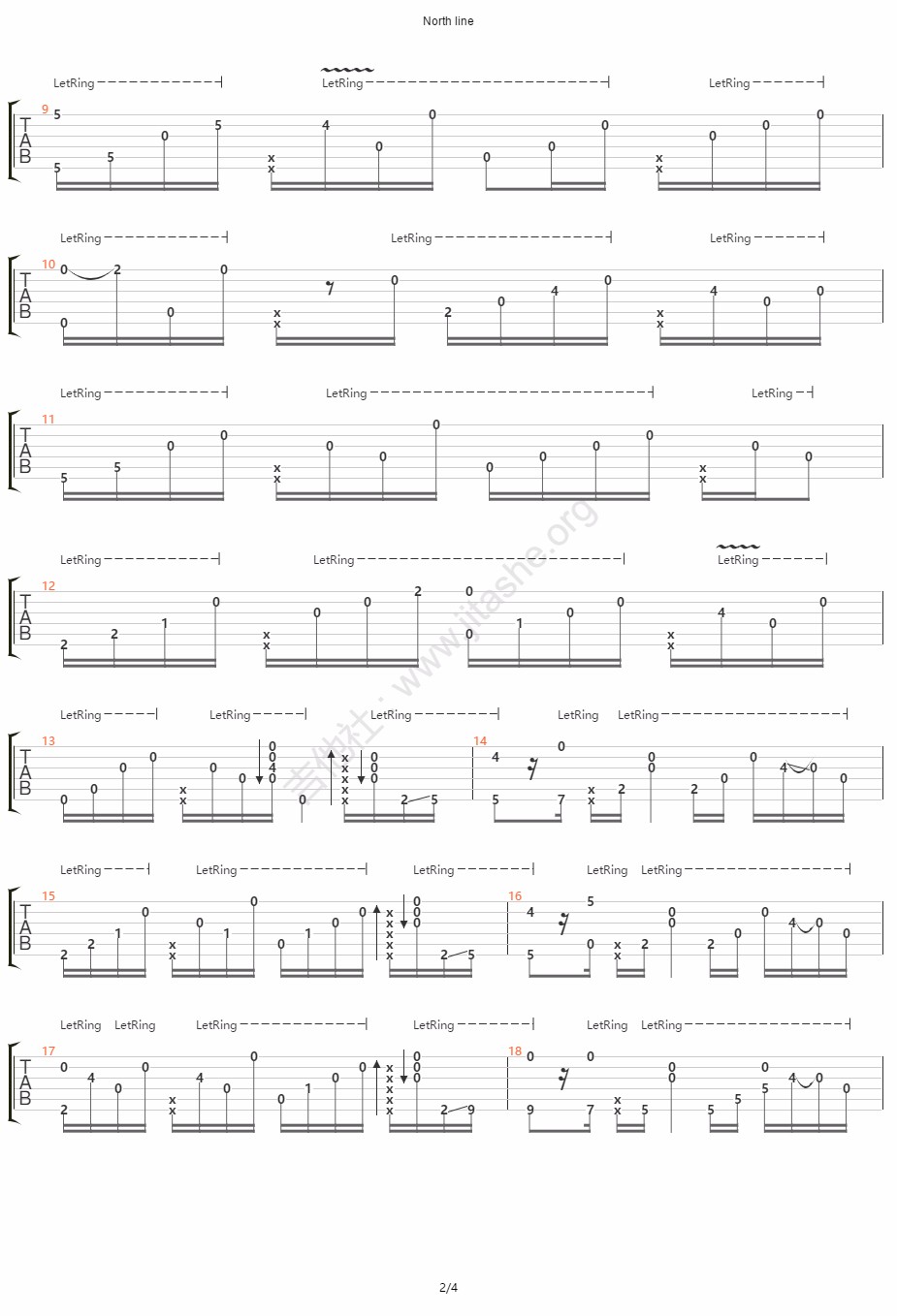 North-Line指弹吉他谱2-Gin