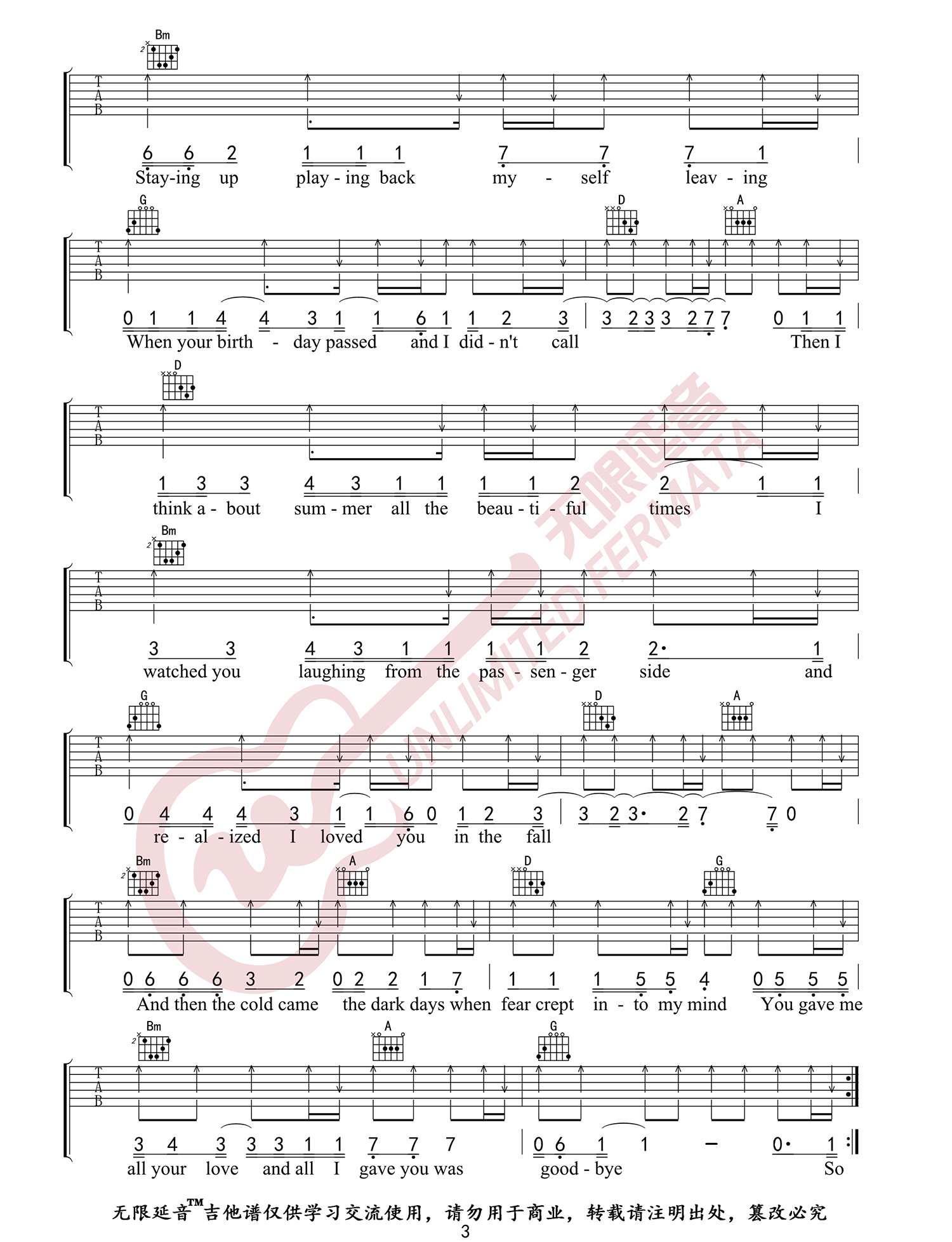 Back-To-December吉他谱3-Taylor-Swift