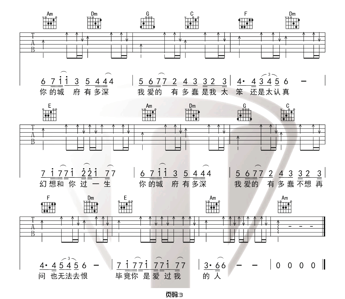 城府吉他谱3-许嵩