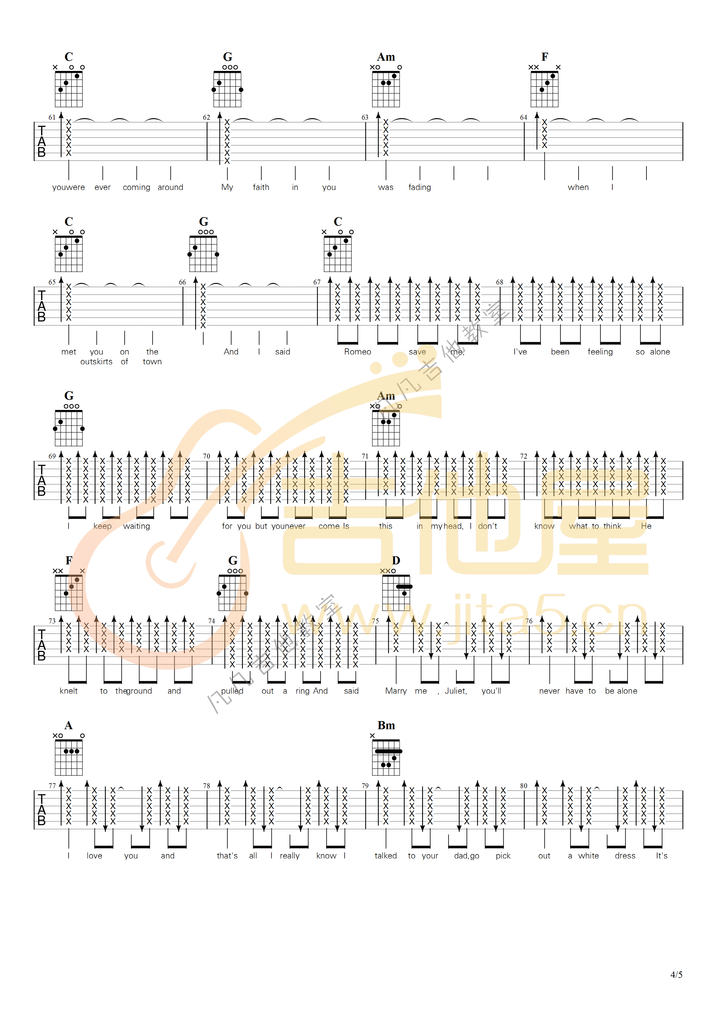 Love-Story吉他谱4-Taylor-Swift